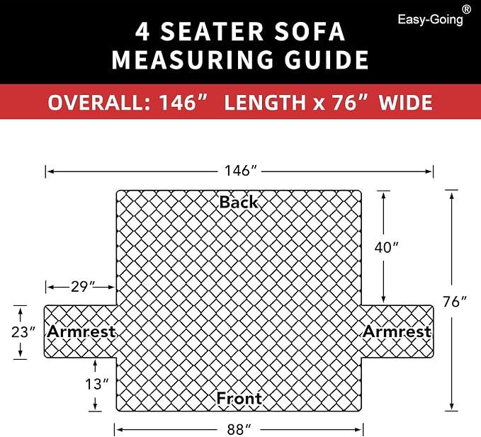 Easy-Going 4 Seater Sofa Slipcover Reversible Sofa Cover Water Resistant Couch - Image 6
