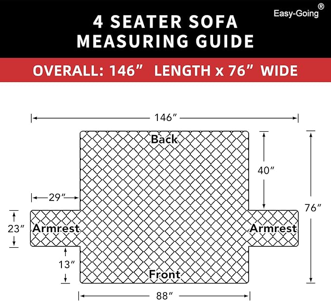 Easy-Going 4 Seater Sofa Slipcover Reversible Sofa Cover Water Resistant Couch - Image 6