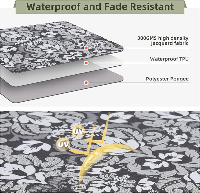 Favoyard Outdoor Seat Cushion 24 x 24 x 4 in Waterproof Pattern Fade Resistant - Image 4