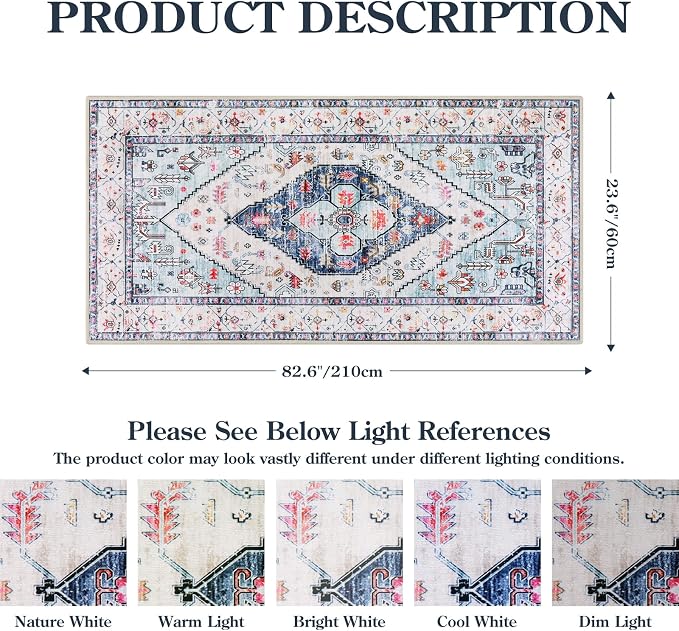Lahome Boho Round Rug - 7Ft Washable Area Rug - Image 2
