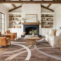 Rugshop Modern Wavy Circles Design Area Rug, Fade-Resistant Carpet by Rugshop
