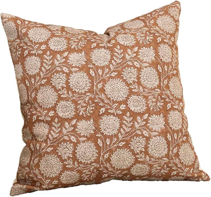Amor Virisso Floral Throw Pillow Covers 20x20 Block Print Pillow Covers Vintage - Image 8