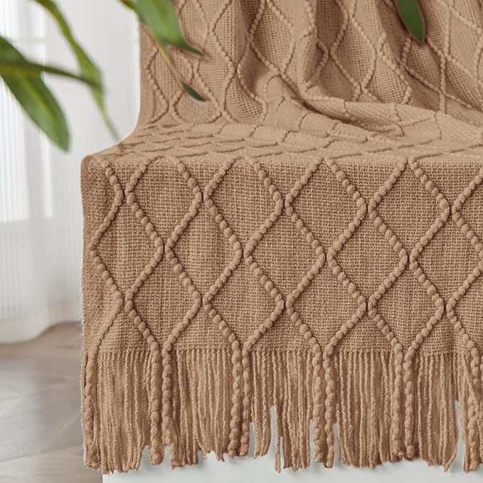inhand Knitted Throw Blankets for Couch and Bed, Soft Cozy Knit Blanket by inhand