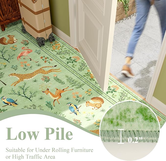 DUKINO 2x3 Rug, Washable Animal Rugs - Image 6