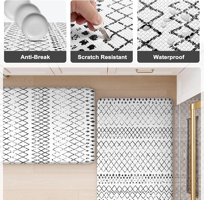 KIMODE Kitchen Mats for Floor Cushioned Anti Fatigue, Boho Kitchen Rugs Sets of - Image 6