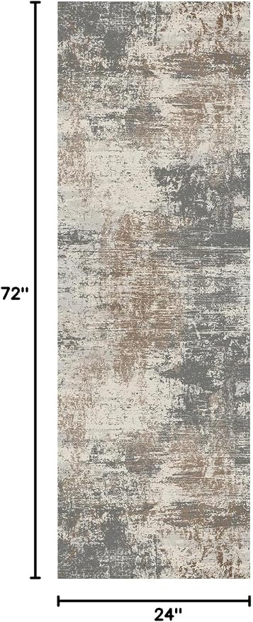 Ciicool 2x6 Washable Runner Rug, Modern Abstract Hallway Rugs Runner, Non-Slip - Image 2