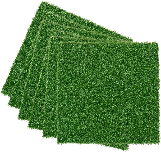Artificial Turf Tiles 12X12 in, 0.6 in Thick, Fake Grass Patch Indoor Outdoor by Verdigrass