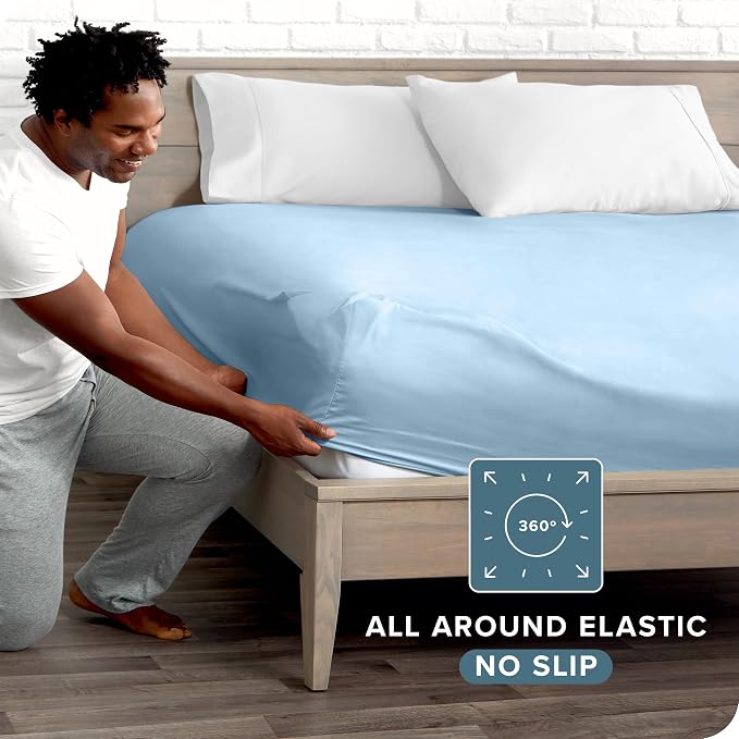 Bare Home Fitted Bottom Sheet Twin Size - Image 3