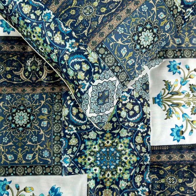 The HomeCentric King/Queen/Twin Blue Designer King 90"x18" Bed Runner - Image 3