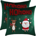 LUOYEHK Christmas Pillow Covers 18x18 Set of 2 Cute Santa Claus and Reindeer by LUOYEHK