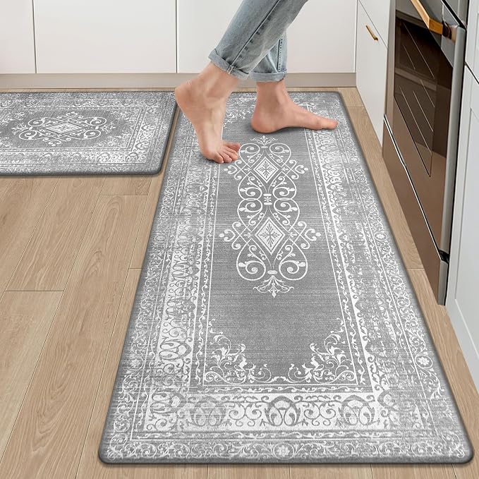 Ileading Anti Fatigue Kitchen Rugs Sets of 2 Cushioned Kitchen Mats by Ileading
