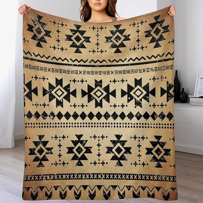 Tribal Aztec Throw Blanket, Southwestern Native Blanket, Vintage Ethnic - Image 8