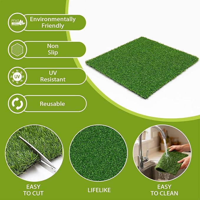 Artificial Grass Mat 12X12 in, 0.6 in Thick, FakeTurf Patch Tiles Indoor - Image 5