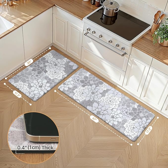 GENIMO Kitchen Mats for Floor, Kitchen Rugs Non Slip Washable Sets of 2 - Image 2