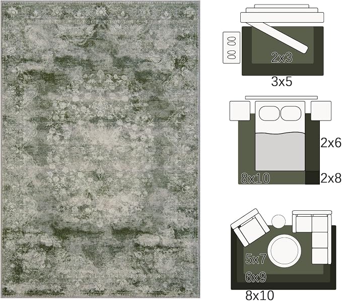 jinchan Washable Area Rug 8x10 for Living Room - Image 2