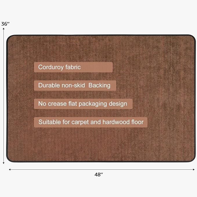 Placoot Corduroy Heavy Duty Office Chair Mat - Image 2