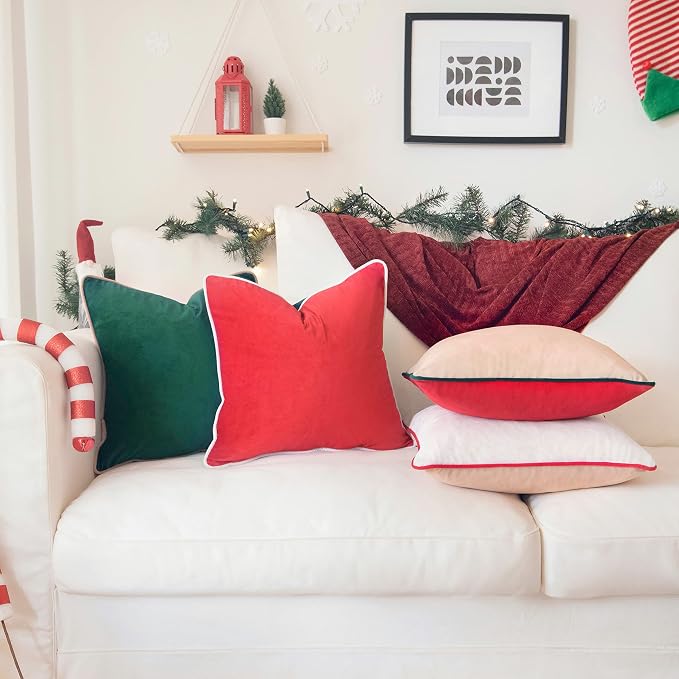 MONDAY MOOSE Christmas Decorative Throw Pillow Covers Cushion Cases, Mix and - Image 3