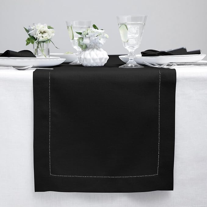 Solino Home Linen Black Table Runner 156 Inches Long by SolinoHome
