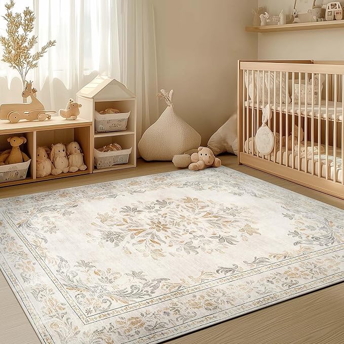 jinchan Vintage Floral 5x7 Area Rugs - Image 3