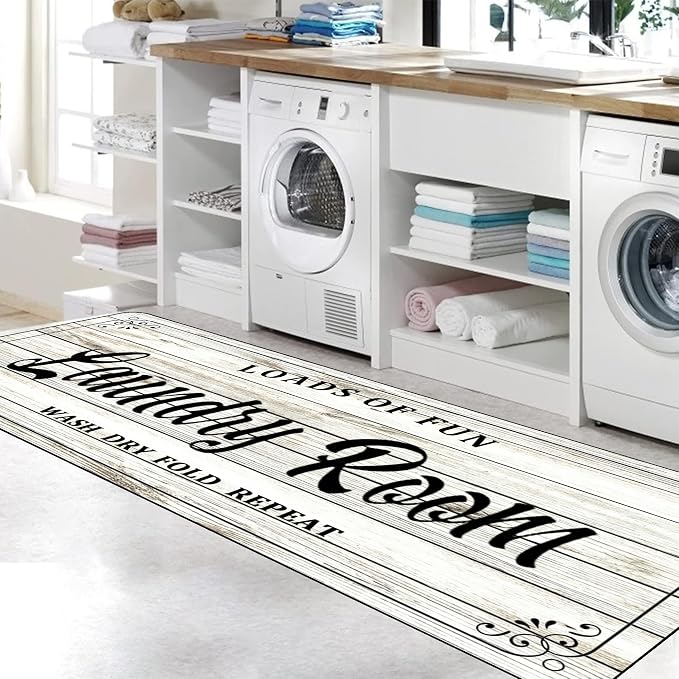 Laundry Room Rug Non Slip Floor mats Farmhouse Large Laundry Rugs by Zoke