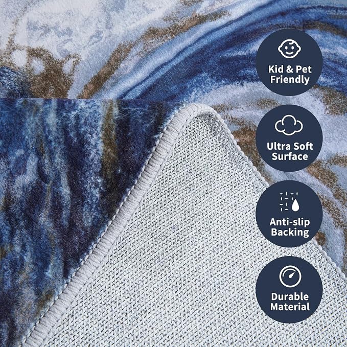 3x5 Washable Area Rugs for Living Room, Modern Abstract Rug Entryway Kitchen - Image 5