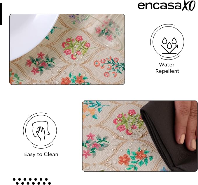 Encasa XO Rectangular 56"x72" Tablecloth | Water-Repellent Polyester Dining - Image 4