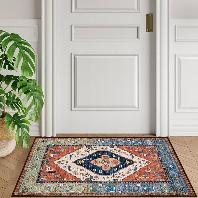 Lahome Boho 2x3 Washable Kitchen Rugs, Throw Non-Slip Backing Small Door Rug - Image 6