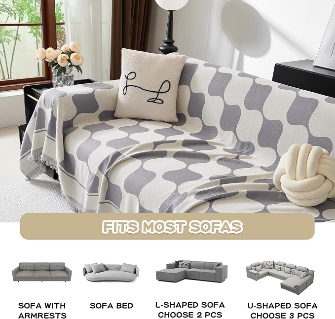 MEETSKY Couch Cover Super Soft Couch Covers - Image 3