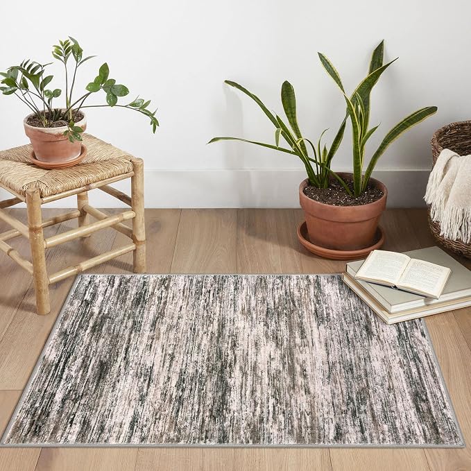 2x3 Modern Abstract Rug for Entryway, Washable Non-Slip Kitchen Rugs, Low-Pile - Image 2