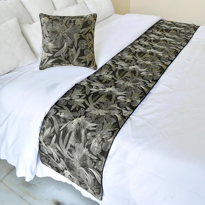 The HomeCentric King/Queen/Twin Grey Decorative Bed Runner King 90"x18" Bed - Image 4