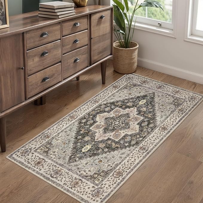 Kitchen Rugs 2x4 Washable Rug for Entryway Vintage Non Slip Small Rugs Front - Image 3