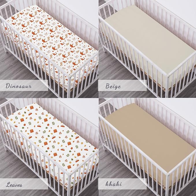 Bimocosy Crib Sheets 4 Pack, Baby Crib Sheets Fitted - Image 2