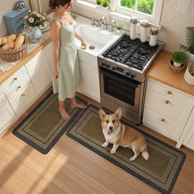 KIMODE Anti Fatigue Kitchen Mats, Boho Distressed Kitchen Floor Mats - Image 8