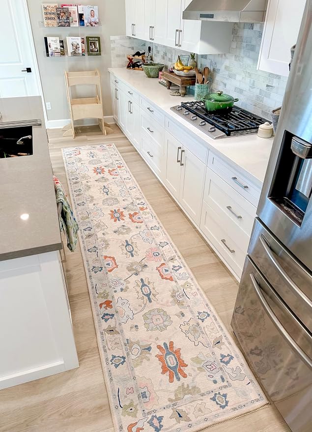 Fame Living Cream Oushak Runner Rug, Modern Runners, Runner - Image 2