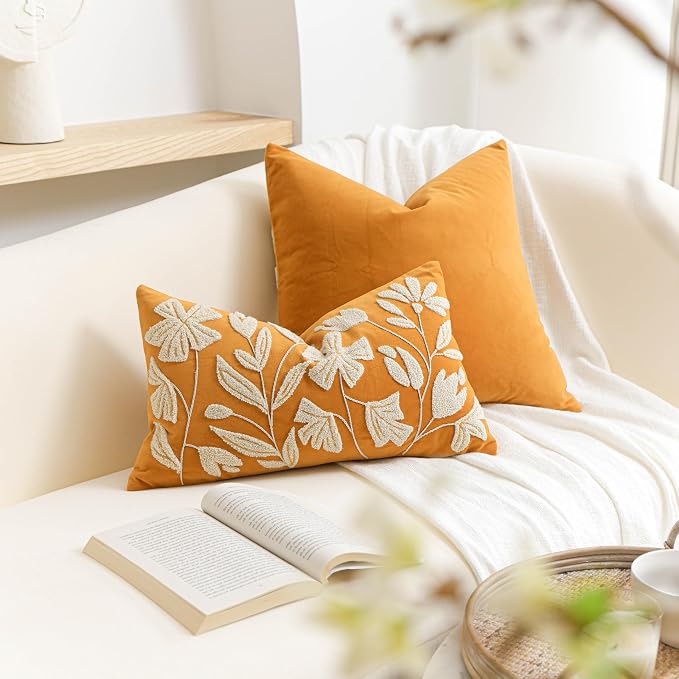 BlissBlush Fall Throw Pillow Cover 12x20, Tufted Farmhouse Textured Pillowcase - Image 6