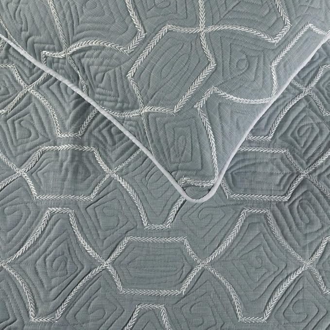 The HomeCentric King Queen Twin Grey Blue Bed Runner - Image 3