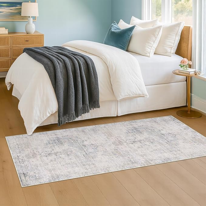 Light Blue 2x5 Kitchen Rug Runner Non Slip - Image 6
