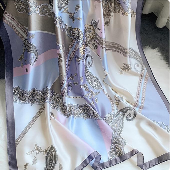 Fashion Scarves Scarf 100% Silk Feeling Scarf Silk Like Scarves Long - Image 7