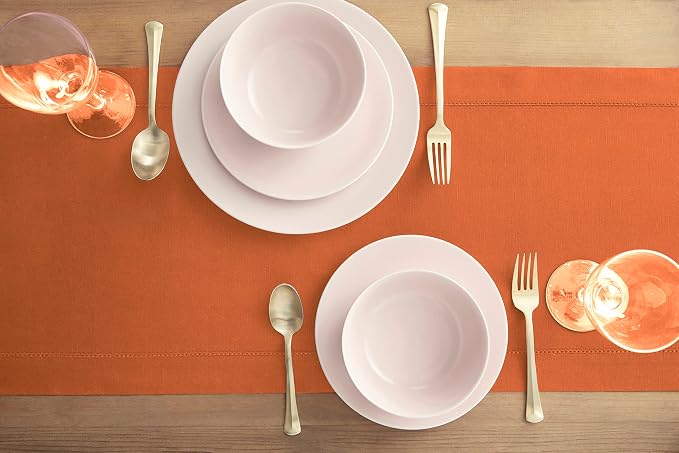 Solino Home Cotton Linen Pumpkin Table Runner 72 Inches Long - Image 3