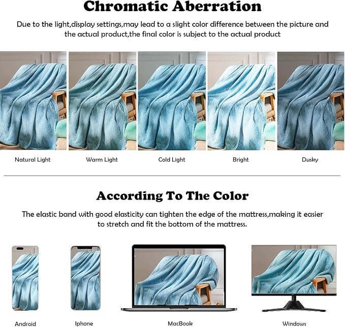 NEWCOSPLAY Super Soft Throw Blanket Light Blue Premium Silky Flannel Fleece - Image 6