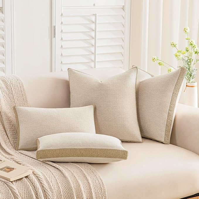 a moment Loop Yarn Linen-Like Pillow Cover Natural Soft Decorative Throw Pillow - Image 5