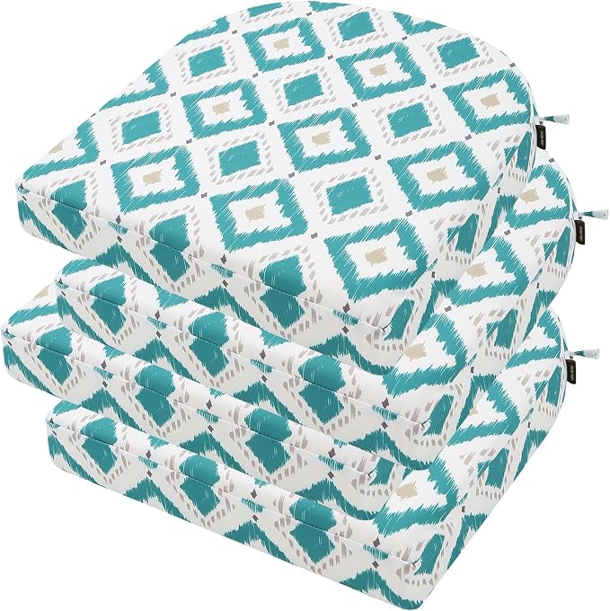 idee-home Outdoor Chair Cushions Set of 4, Thick 17" x 17" x 3" Outdoor Seat by idee-home