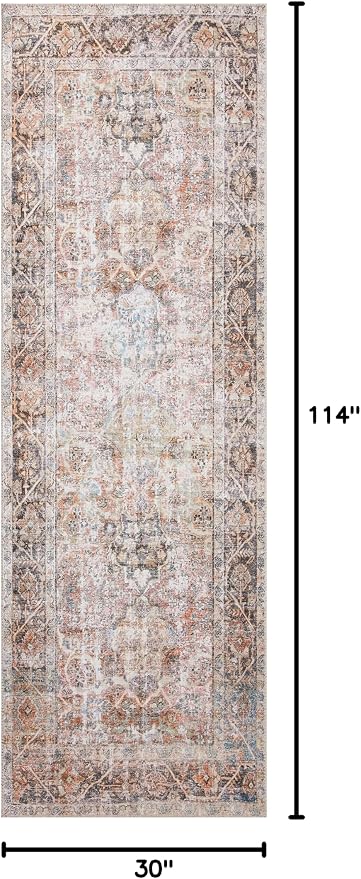 Loloi Adrian Collection ADR-05 Sunset/Charcoal 2'-6" x 9'-6", .19" Thick Runner - Image 2