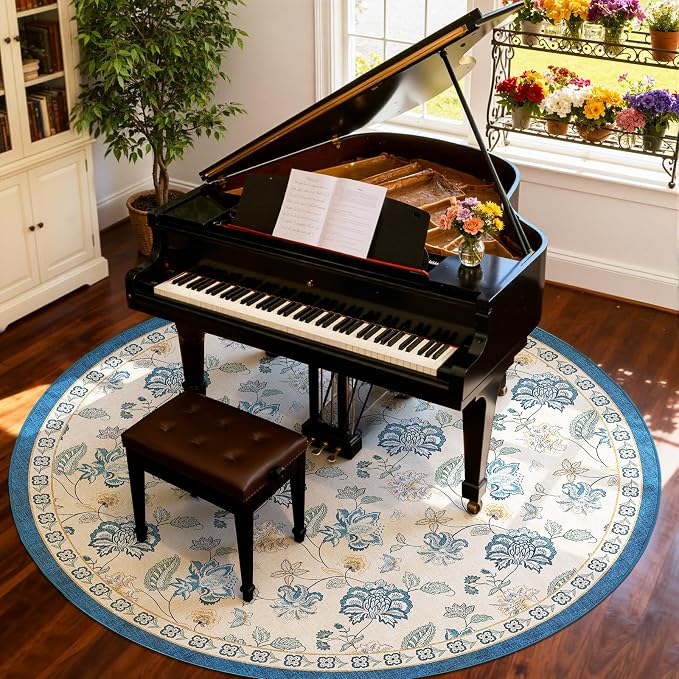 jinchan Elora 8ft Floral Round Rug - Image 2