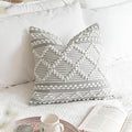 BlissBlush Gray White Decorative Throw Pillow Cover 20X20, Boho Accent Pillow by BlissBlush