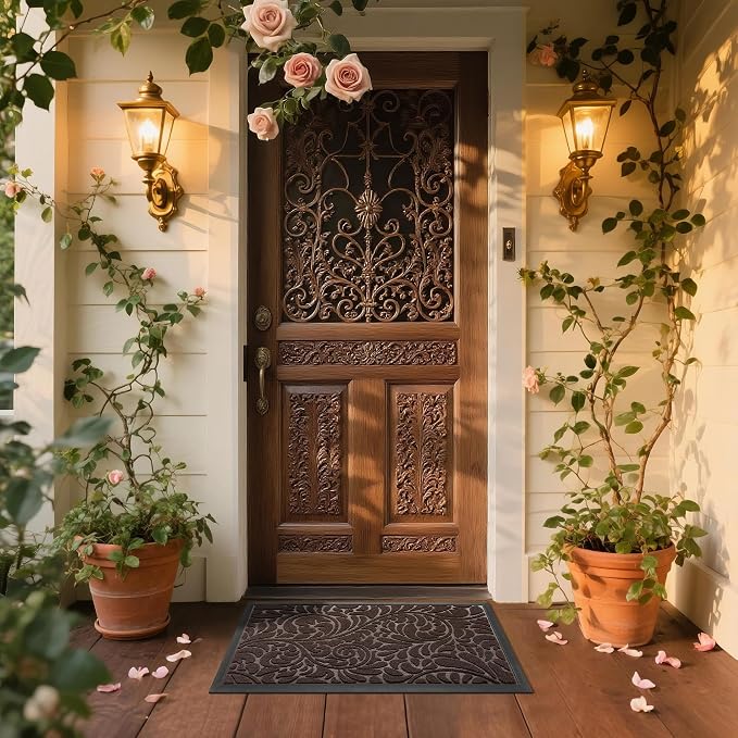 Yimobra Door Mat Outside Entrance 29.5x17, Waterproof Sturdy Outdoor Mats - Image 3