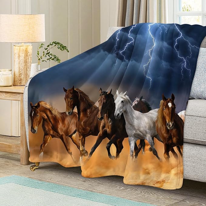 Lightning & Horse Throw Blanket - Image 5