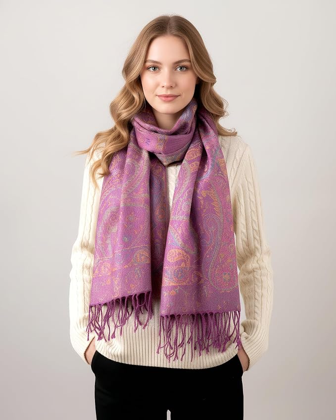 Achillea Big Paisley Pashmina Shawl Wrap - Image 2