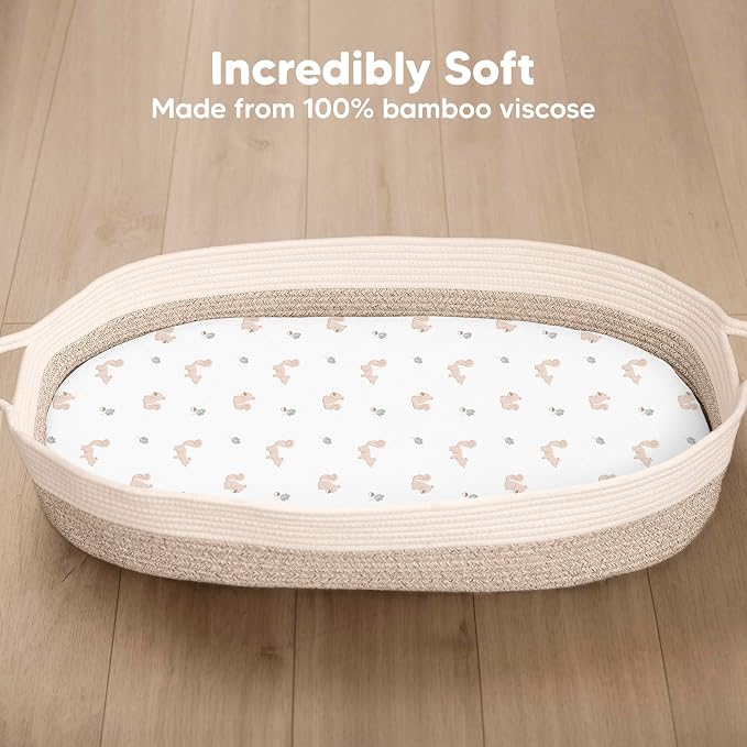 2-Pack Baby Bassinet Sheets Girl, Boy - Image 2