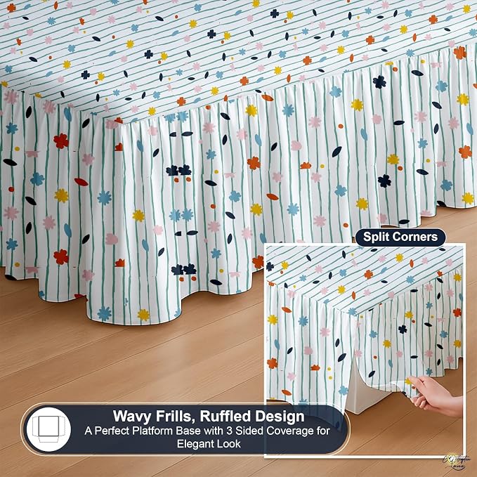 Cottington Lane Ruffled Bed Skirt Queen Size - Image 7